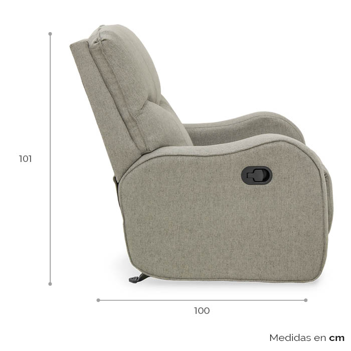 Sillon Reclinable Tela Gris Claro Nash Ii | Reclinables | salas